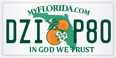 FL license plate DZIP80