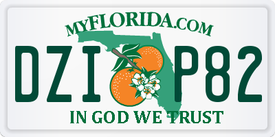 FL license plate DZIP82