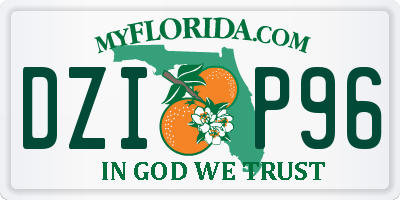 FL license plate DZIP96