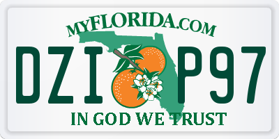 FL license plate DZIP97