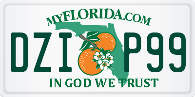 FL license plate DZIP99