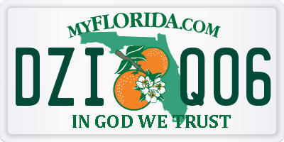 FL license plate DZIQ06