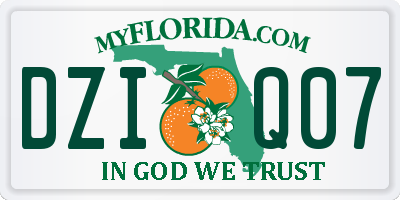 FL license plate DZIQ07