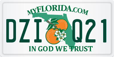 FL license plate DZIQ21