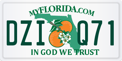 FL license plate DZIQ71