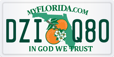 FL license plate DZIQ80