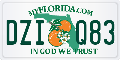 FL license plate DZIQ83
