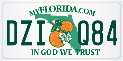 FL license plate DZIQ84