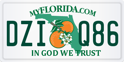 FL license plate DZIQ86