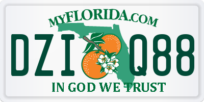 FL license plate DZIQ88