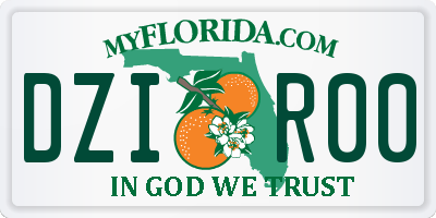 FL license plate DZIR00