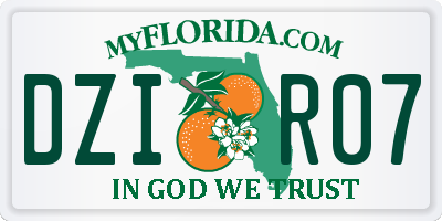 FL license plate DZIR07