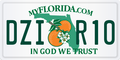 FL license plate DZIR10