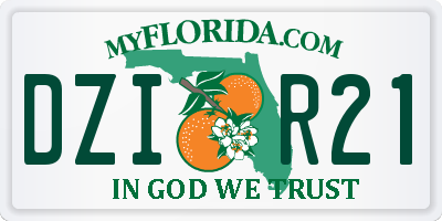 FL license plate DZIR21