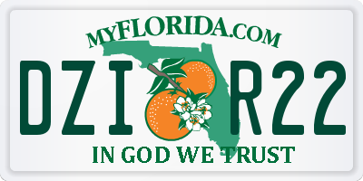 FL license plate DZIR22