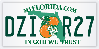 FL license plate DZIR27