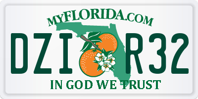 FL license plate DZIR32