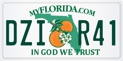 FL license plate DZIR41