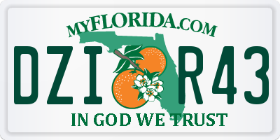 FL license plate DZIR43