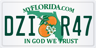 FL license plate DZIR47