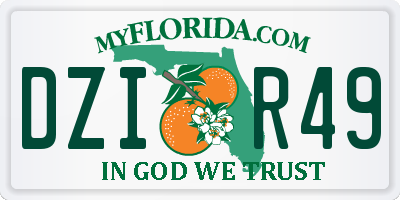 FL license plate DZIR49