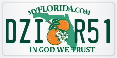 FL license plate DZIR51