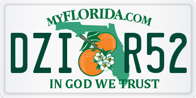 FL license plate DZIR52