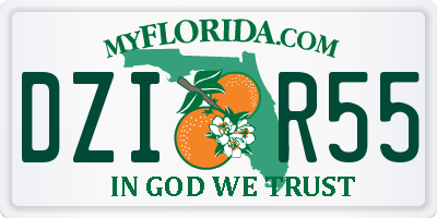 FL license plate DZIR55