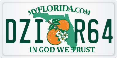 FL license plate DZIR64