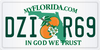 FL license plate DZIR69