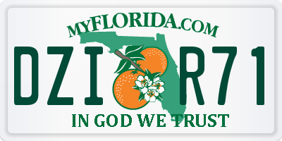 FL license plate DZIR71