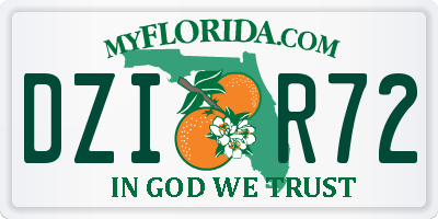 FL license plate DZIR72