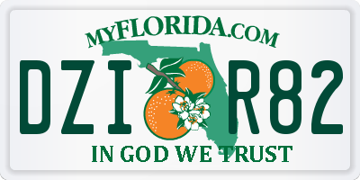 FL license plate DZIR82