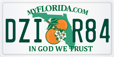 FL license plate DZIR84