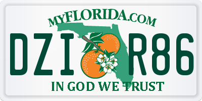 FL license plate DZIR86