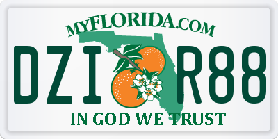 FL license plate DZIR88