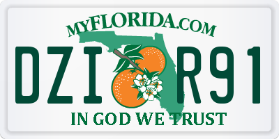 FL license plate DZIR91