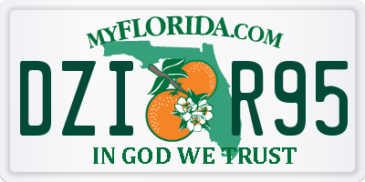 FL license plate DZIR95