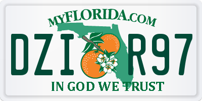 FL license plate DZIR97