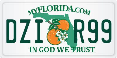FL license plate DZIR99