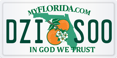 FL license plate DZIS00