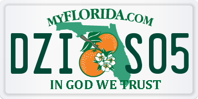 FL license plate DZIS05