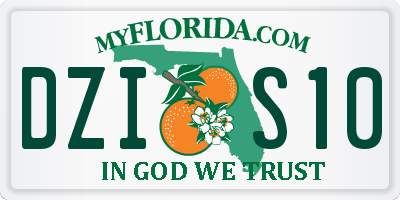 FL license plate DZIS10