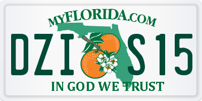 FL license plate DZIS15
