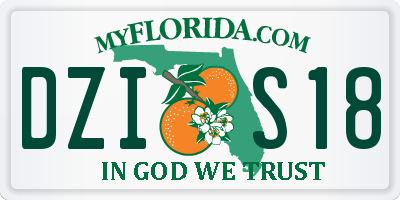 FL license plate DZIS18