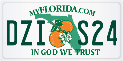 FL license plate DZIS24