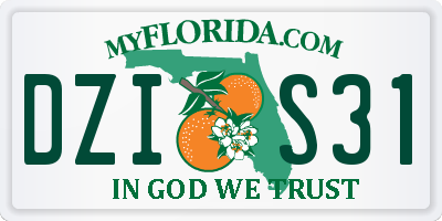FL license plate DZIS31
