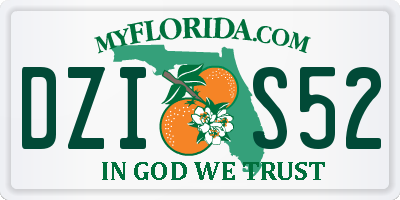 FL license plate DZIS52