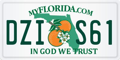 FL license plate DZIS61