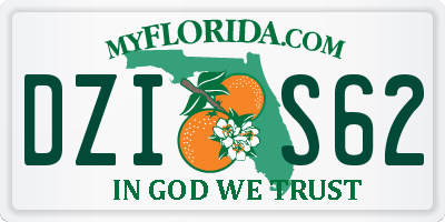 FL license plate DZIS62